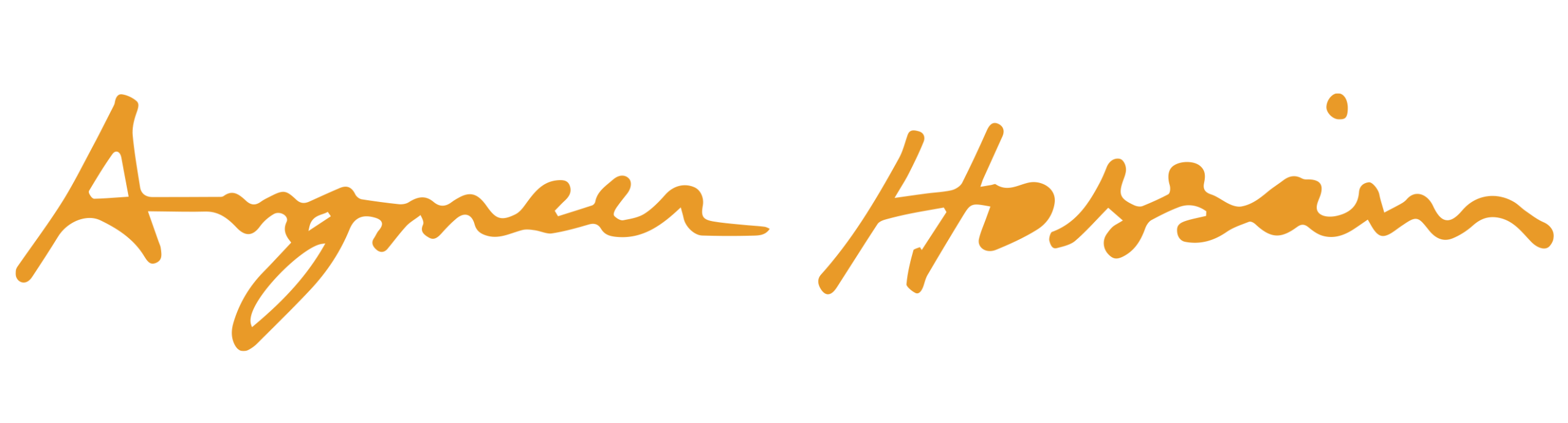 Azmeer Hossain signature orange